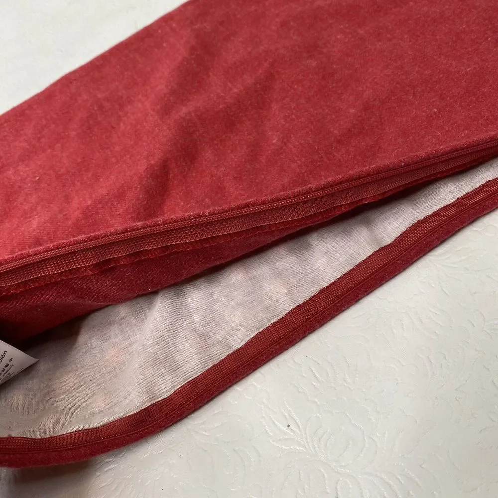 Set of 2 West Elm Red Pillow Covers Organic Cotton 12x21